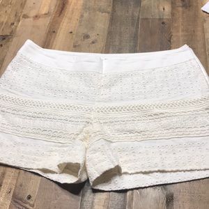 White Eyelet Loft shorts